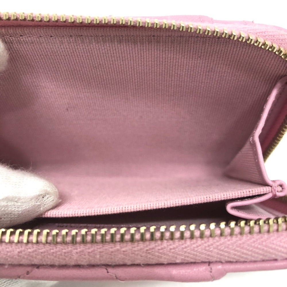 CHANEL Pink Lambskin Leather Logo Wallet - Picture 9 of 12